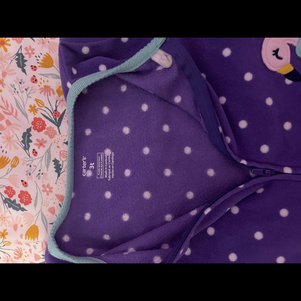 Toddler girls fleece footie jammies